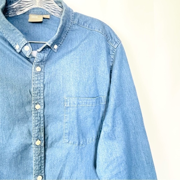 Asos Men's Chambray Denim Causal Button Down Collared Shirt Sz XXL - Picture 4 of 7